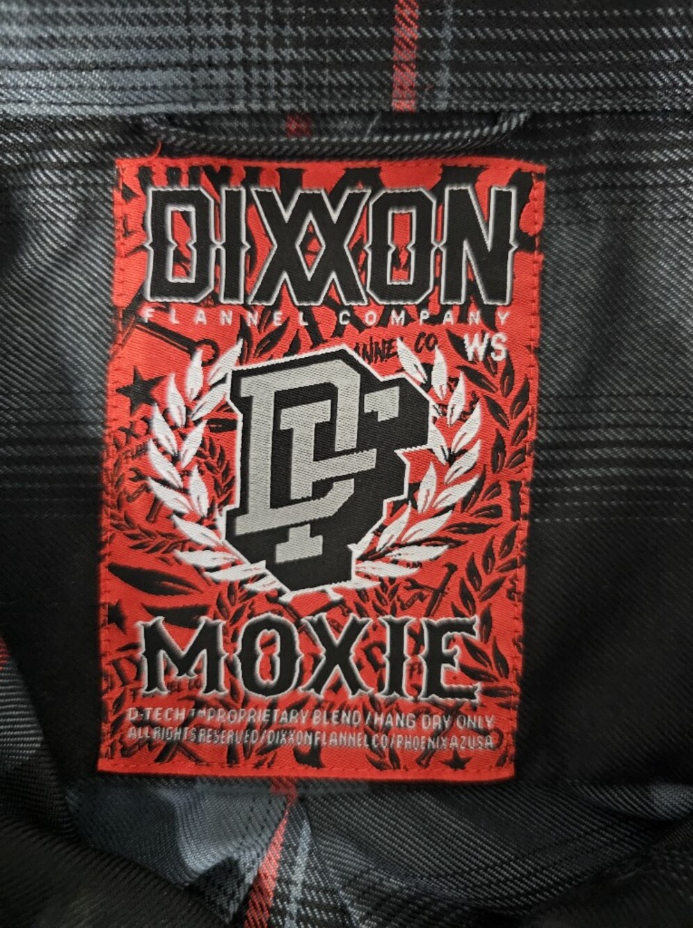 Dixxon Flannel Co. Black Gray Red Plaid Snap Front Performance Flannel Shirt Sml - Picture 6 of 9